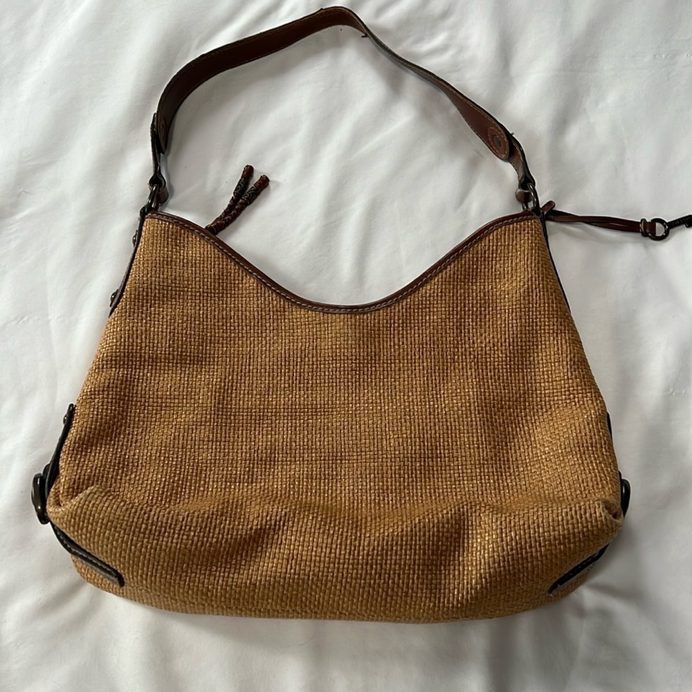 Fossil Woven Shoulder Bag with Leather Details